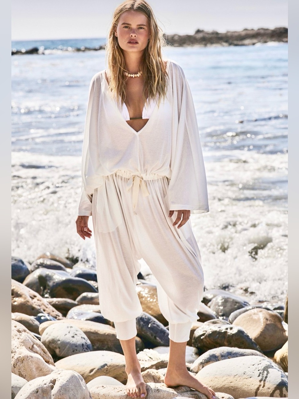 NWT FREE PEOPLE FREE EST ELOWEN ONE PIECE JUMPSUIT CLEAN IVORY